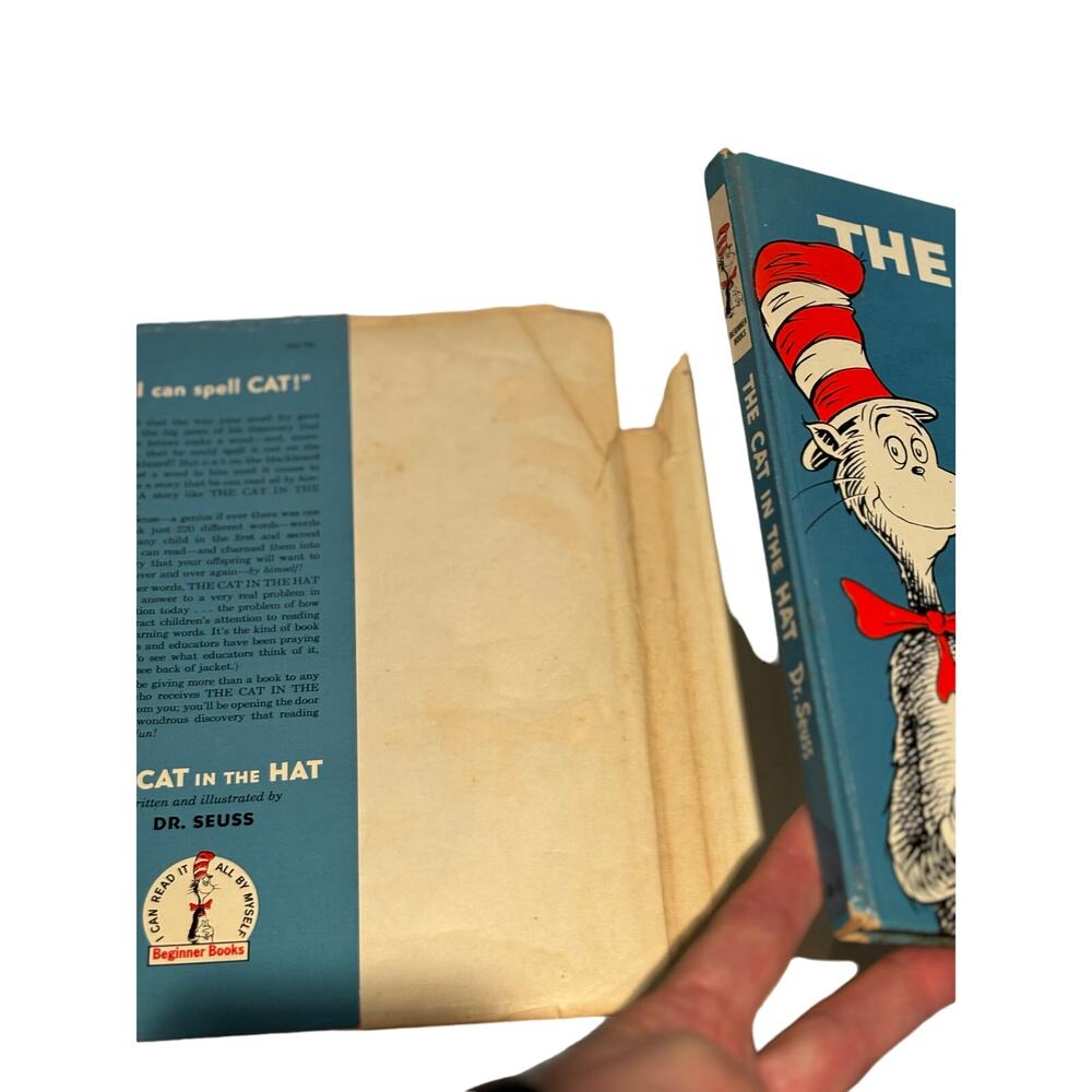 VTG 1957 1st Educational Ed. The Cat in the Hat, Seuss, Houghton Mifflin, HCDJ - Picture 5 of 8